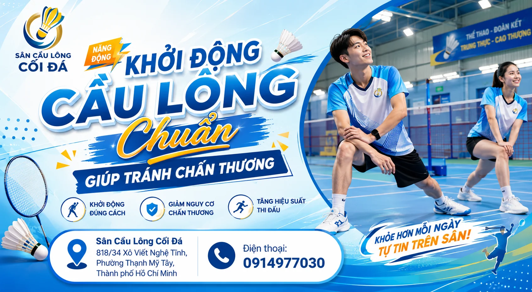 SÂN CẦU LÔNG CỐI ĐÁ - Thiết kế WEBSITE 0582 611 569 Nhi WEB